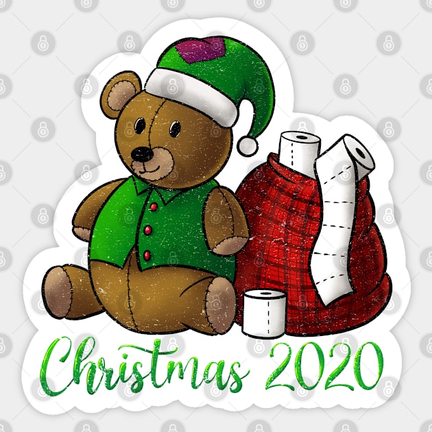 Christmas Toilet Paper Bear Funny Quarantine Christmas Sticker by HHT